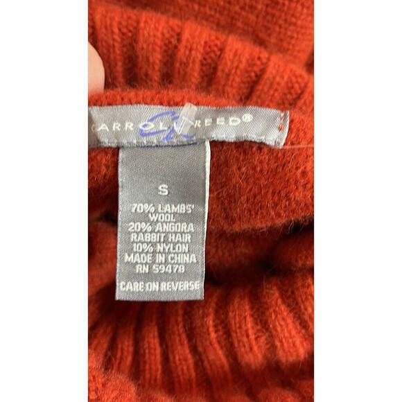 CARROLL REED TURTLENECK FRINGE TRIM SWEATER DARK ORANGE SIZE S - Picture 3 of 7